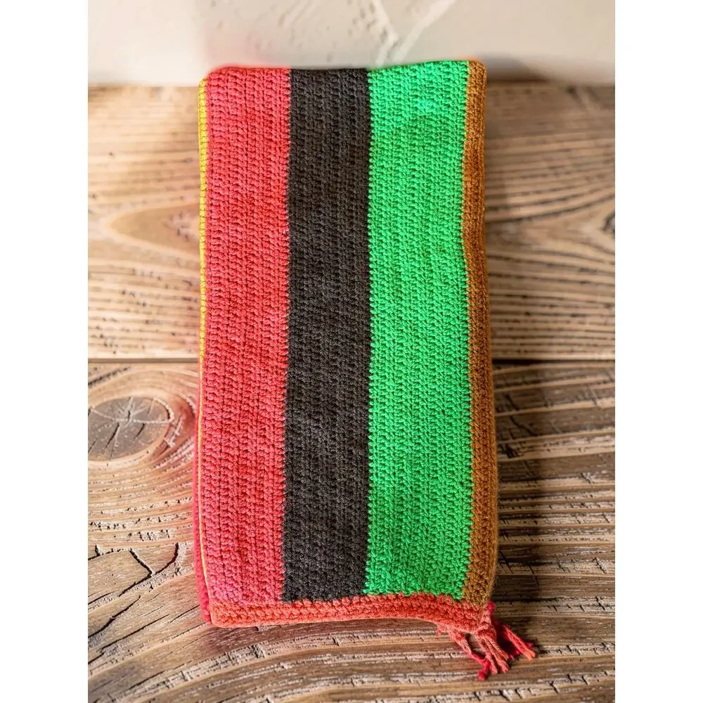 Vintage Handmade Crochet Throw Blanket | Reversible Boho Afghan 49